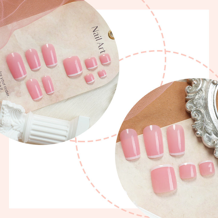 Elegante French Tip Press-On Nails Set Karnz