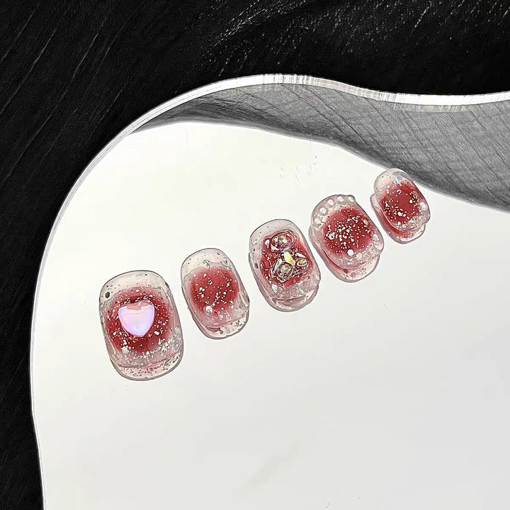 Funkelndes Harz Press-On Nail Set