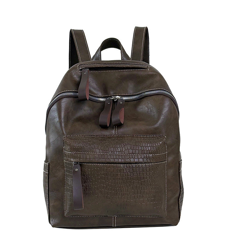 Stylische Krokodil-muster Leder Rucksack Karnz