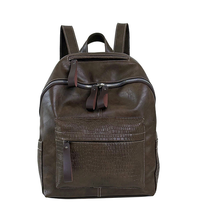 Stylische Krokodil-muster Leder Rucksack Karnz
