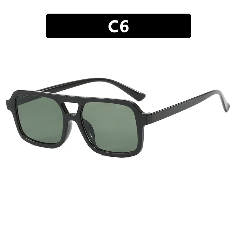 Damen modische quadratische Sonnenbrille aus transparentem Kunststoff Karnz