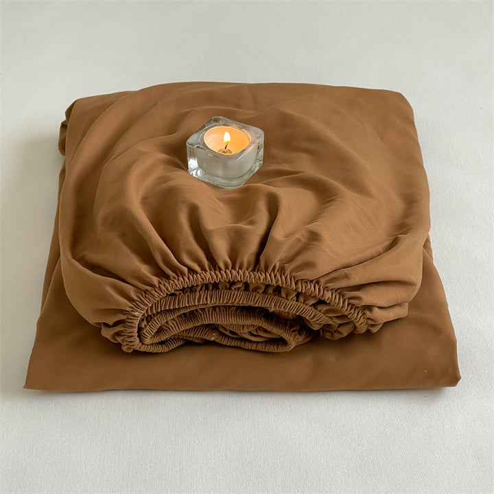 Tief-Taschen Elastisch Stretch Percale Spannbettlaken Set mit Paspel-Kissenbezügen