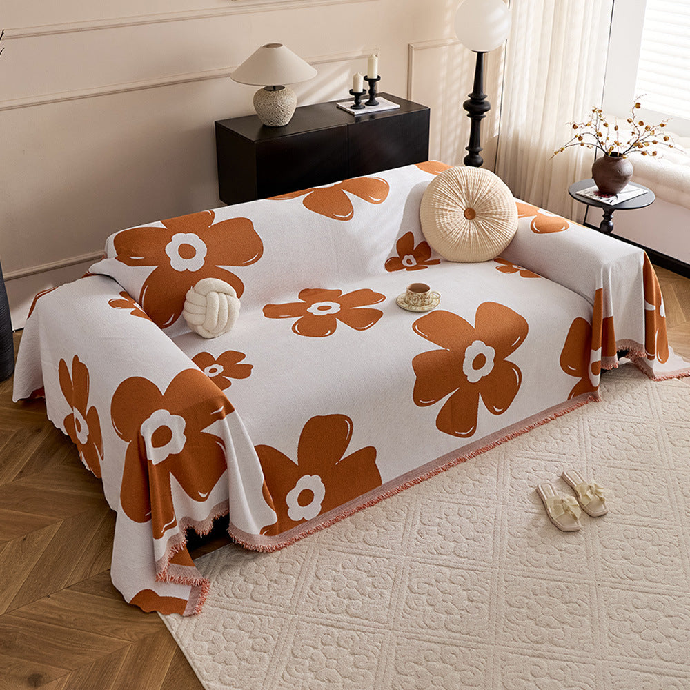 Blumengemusterte Sofa-Wurfdecke
