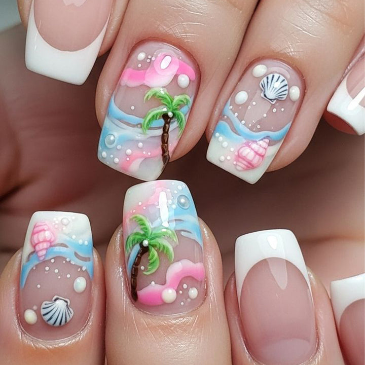 Tropische Muschel Nagelkunst Karnz