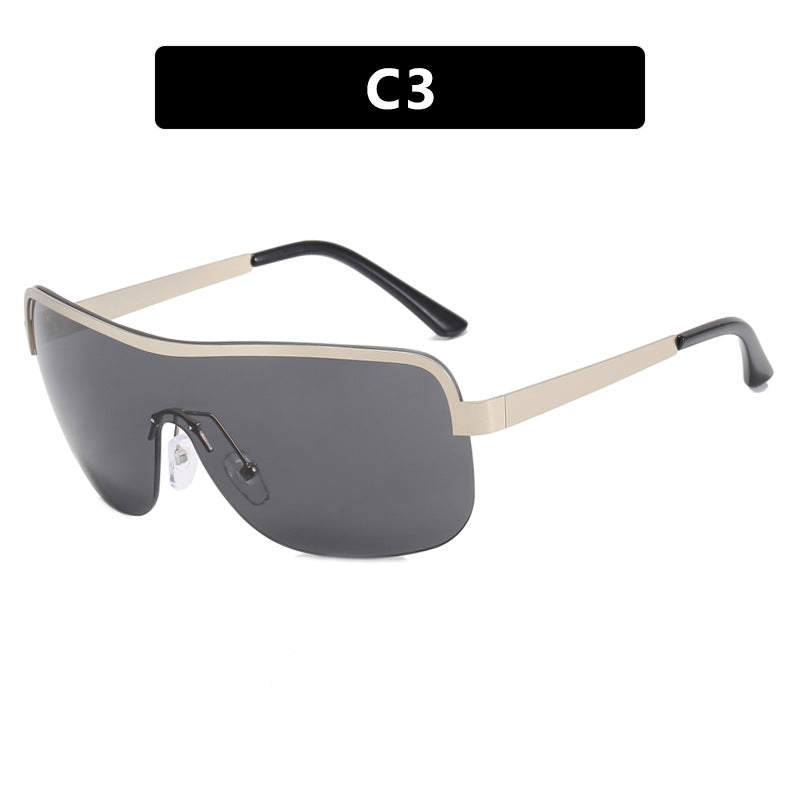 Damen sportliche Sonnenbrille im futuristischen Design mit großem Sichtfeld Karnz