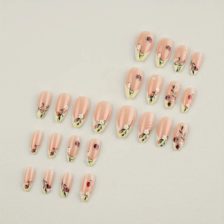 Premium Floral Design Press-On Nails Karnz