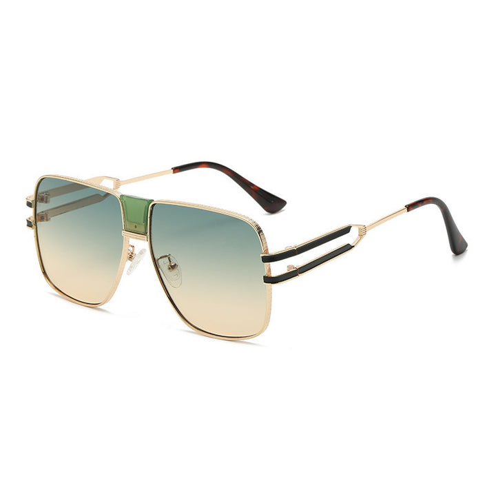 Damen moderne quadratische Sonnenbrille mit elegantem Metallrahmen Karnz