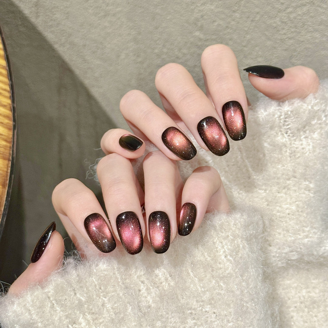 Gradient Press-On Nagelkunst Set mit Glitzerfinish