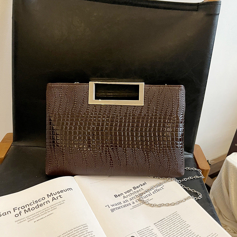 Elegante Krokodilprägung Abendtasche