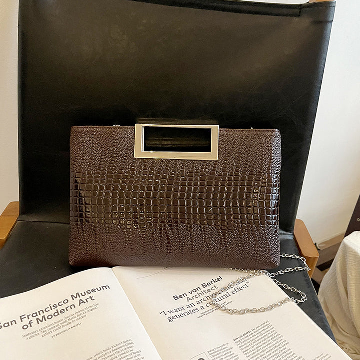 Elegante Krokodilprägung Abendtasche