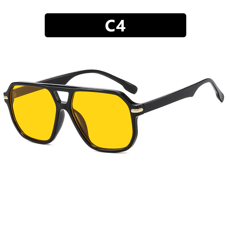 Damen modische Sonnenbrille mit quadratischem Rahmen und auffälligen Gläsern Karnz