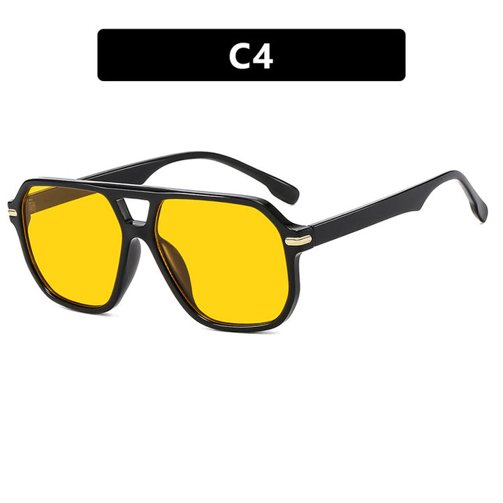 Damen modische Sonnenbrille mit quadratischem Rahmen und auffälligen Gläsern Karnz