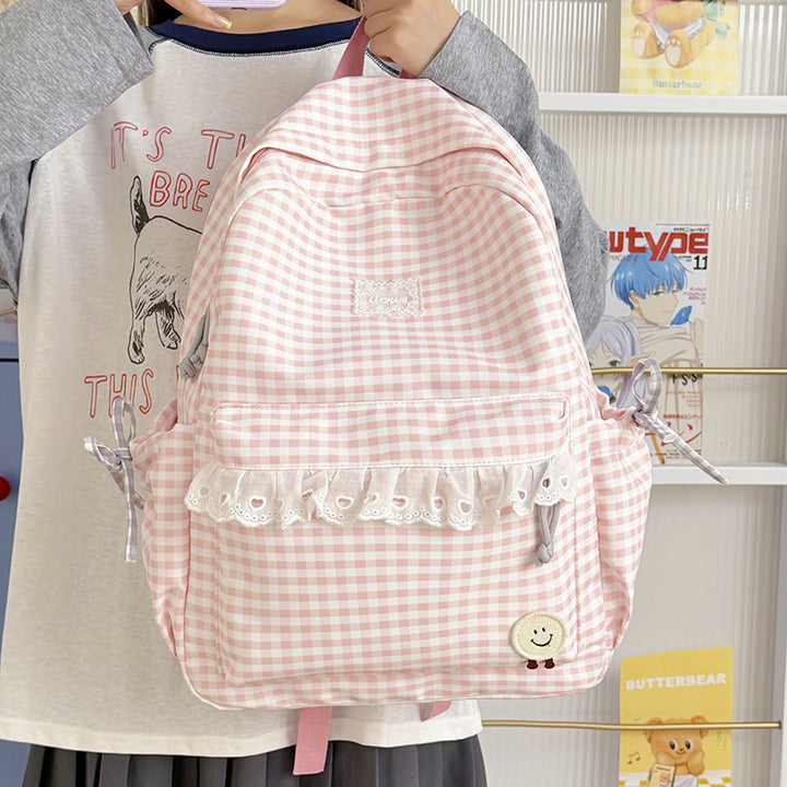 Süßer Gingham-Print-Rucksack Karnz