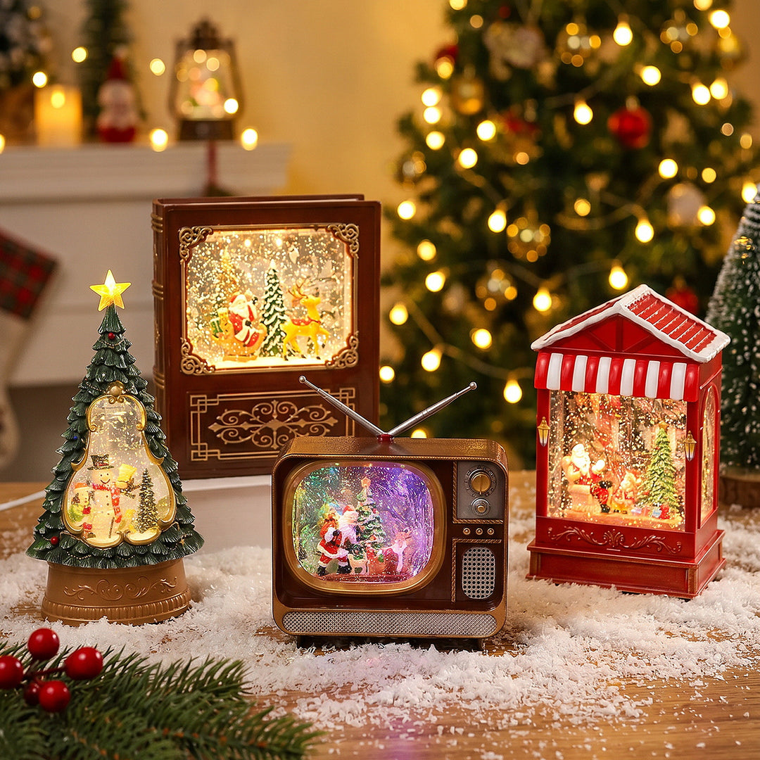 Nostalgisches Weihnachtsfernseher-Dekor Karnz
