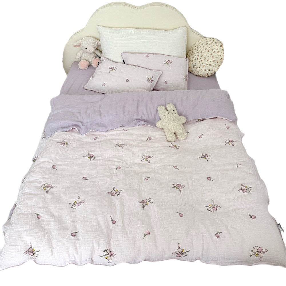 Wendbare Musselin-Kinderbettdecke mit Teddybären-Druck