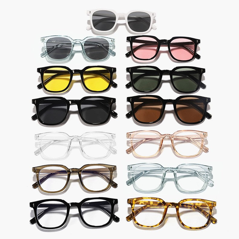 Damen modische Sonnenbrille mit transparentem Rahmen und UV-Schutz Karnz