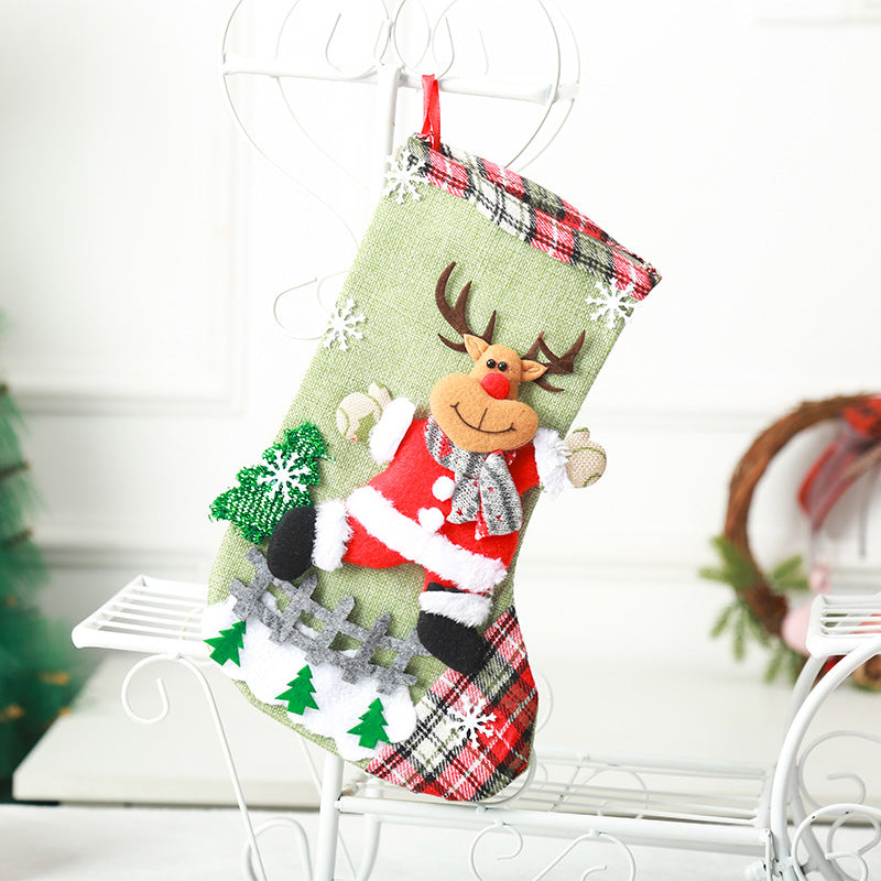 Festlicher Weihnachtsstrumpf mit niedlichem Weihnachtsmann-Motiv Karnz