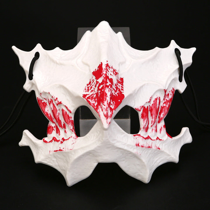 Halbgesichtsmaske mit fletschenden Vampirzähnen und verstellbarem Gummiband