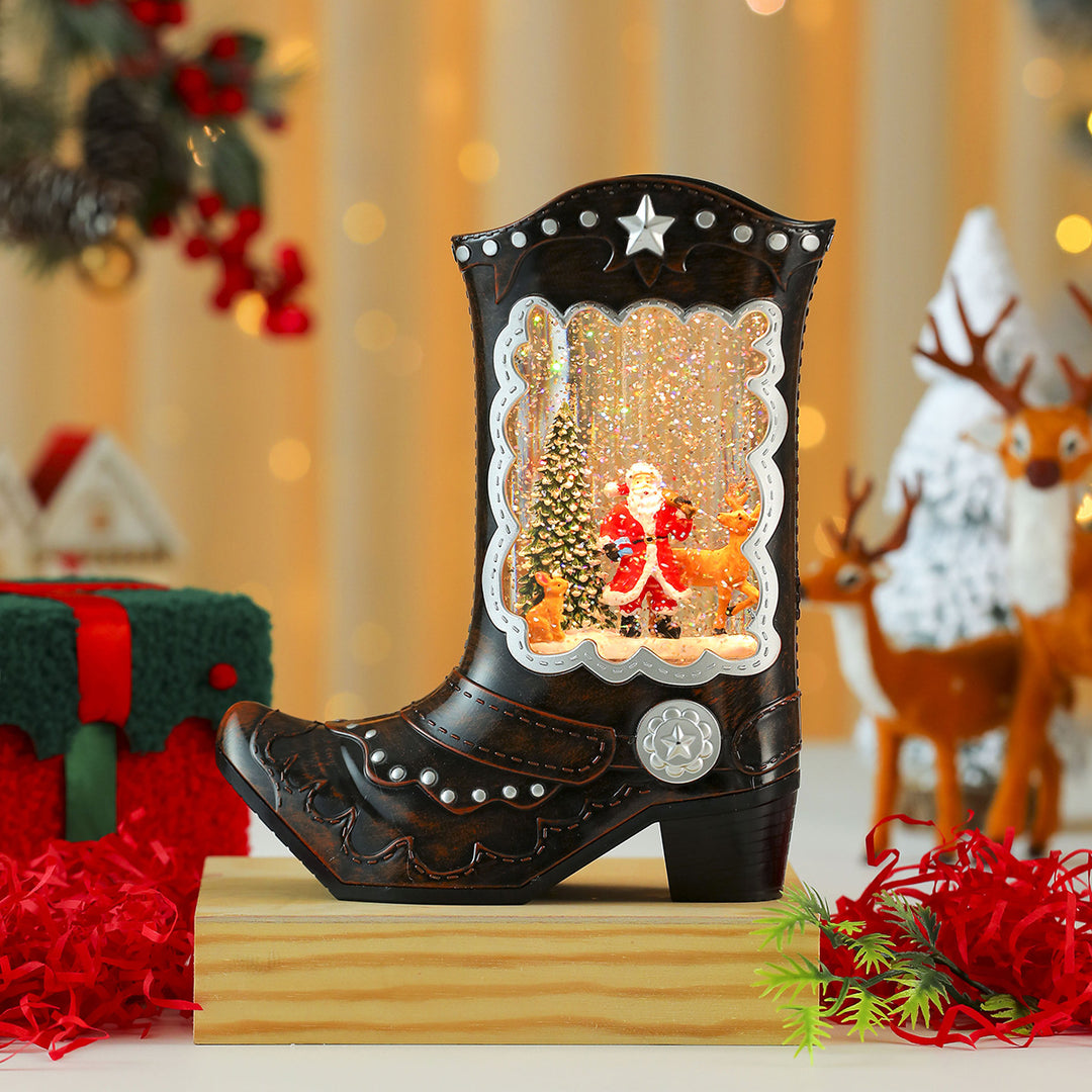 Dekorative Schneekugel Stiefel Ornament Karnz