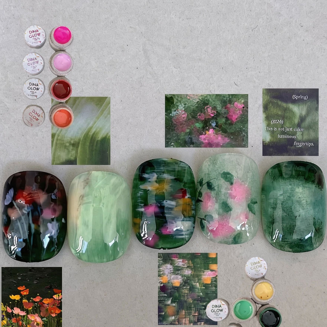 Künstlerisches katzenmotiviertes Press-On-Nagelkunstset Karnz