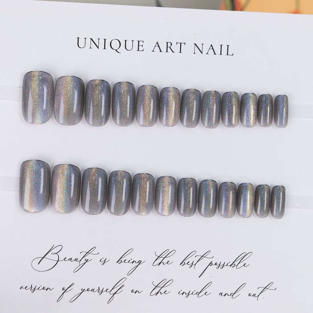 Iridescent Glitter Press-On Nagel Set