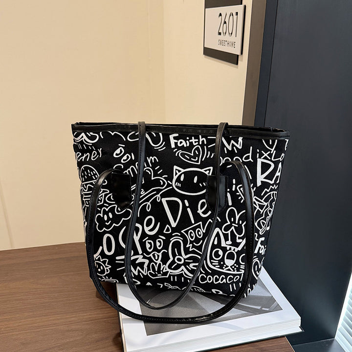 WoArtistic Grafikdruck Schulter Tote Bag Karnz