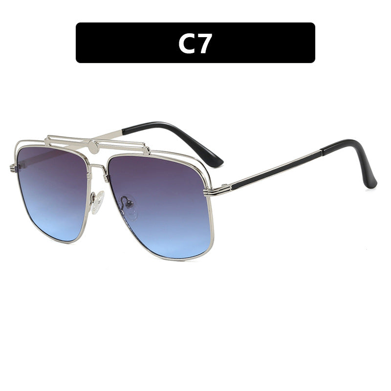 Damen elegante quadratische Sonnenbrille mit goldenen Akzenten Karnz