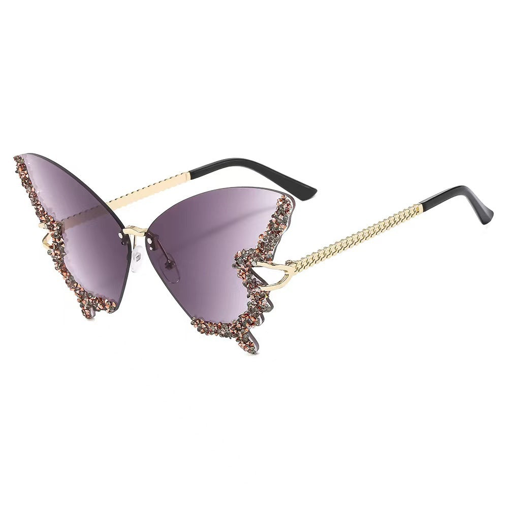 Damen extravagante Flügel-Sonnenbrille Karnz