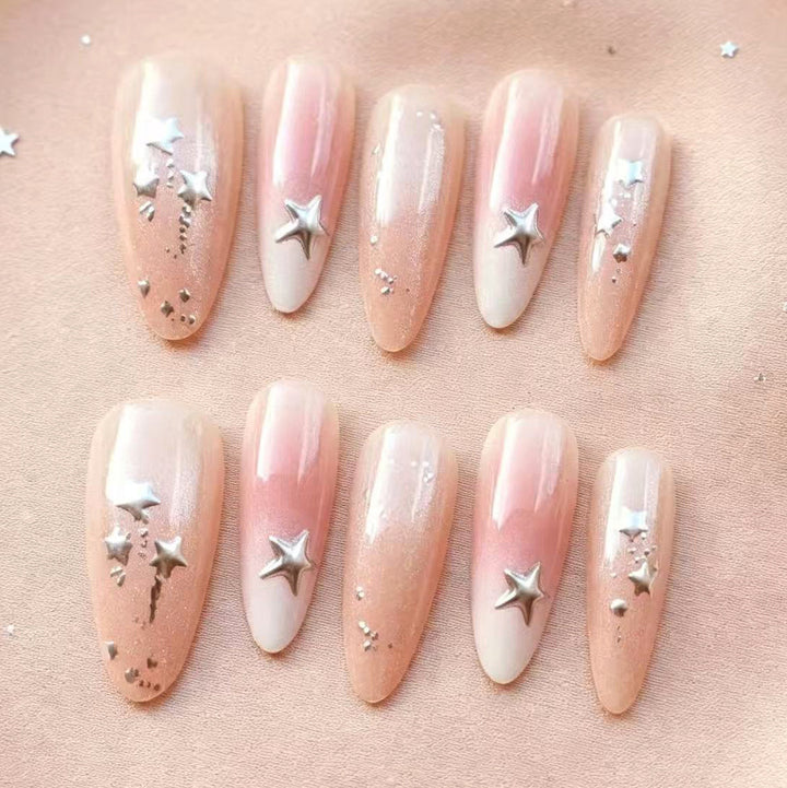 Sternenverzierte Press-On Nagelset
