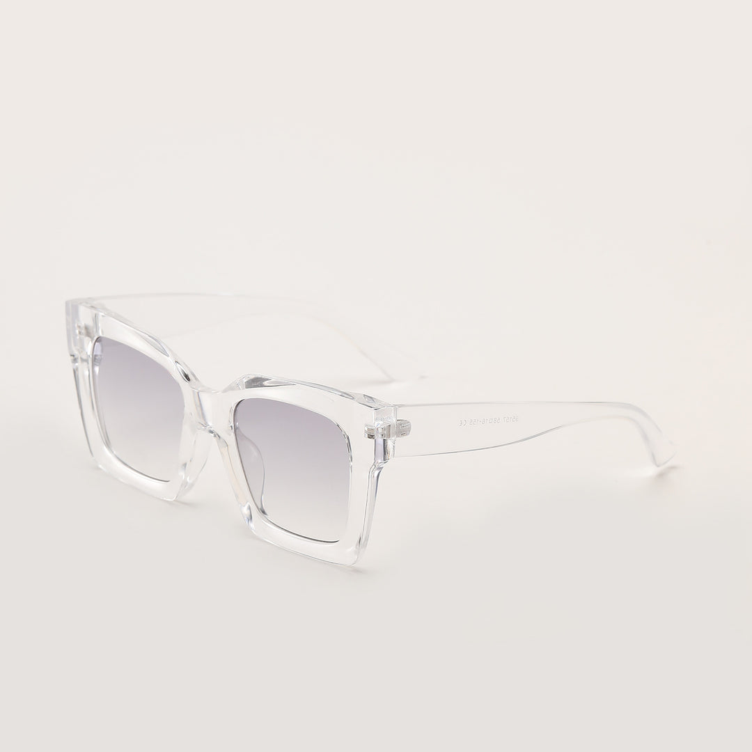 Damen modische quadratische Sonnenbrille mit transparentem Rahmen Karnz