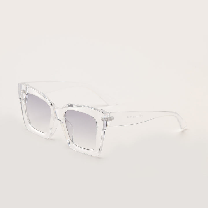 Damen modische quadratische Sonnenbrille mit transparentem Rahmen Karnz