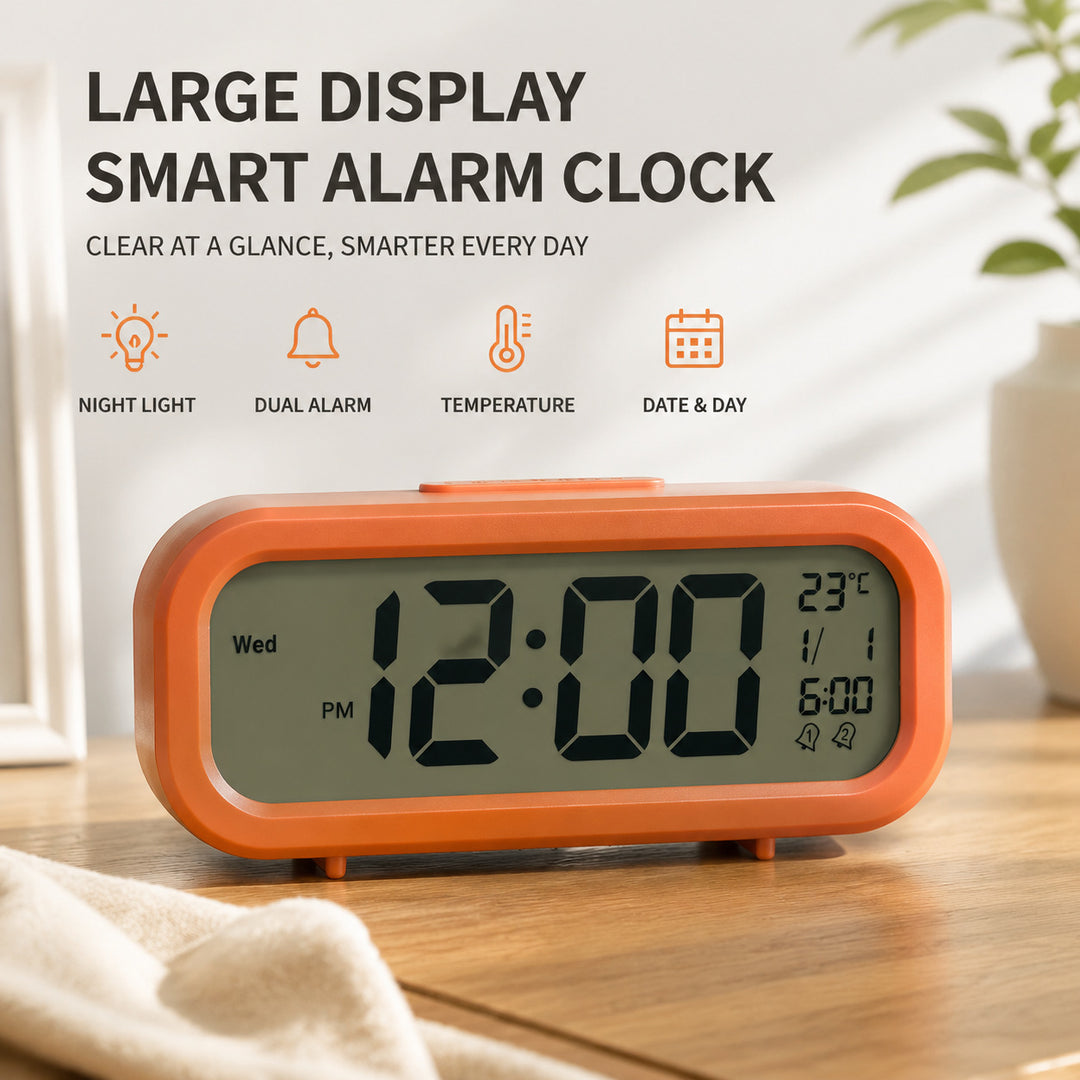 Digitaler Tischwecker mit Temperatursensor und Großem Led-Display Karnz
