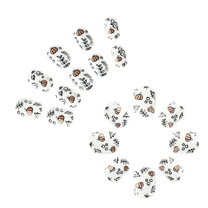 Saisonale Kürbis-Themen-Nagelkunst Karnz