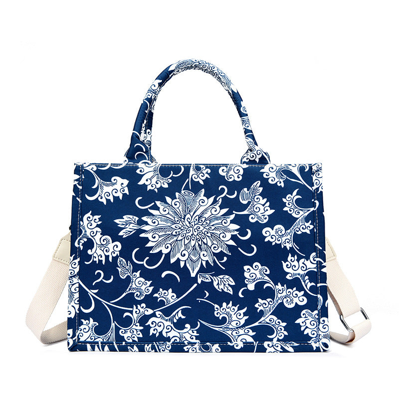 Blumenmuster Schultertasche Karnz