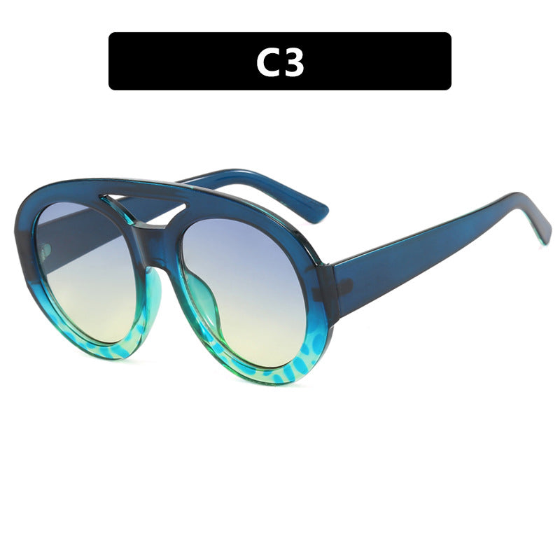 Damen oversized Sonnenbrille mit mehrfarbigem Rahmen und modischem Design Karnz
