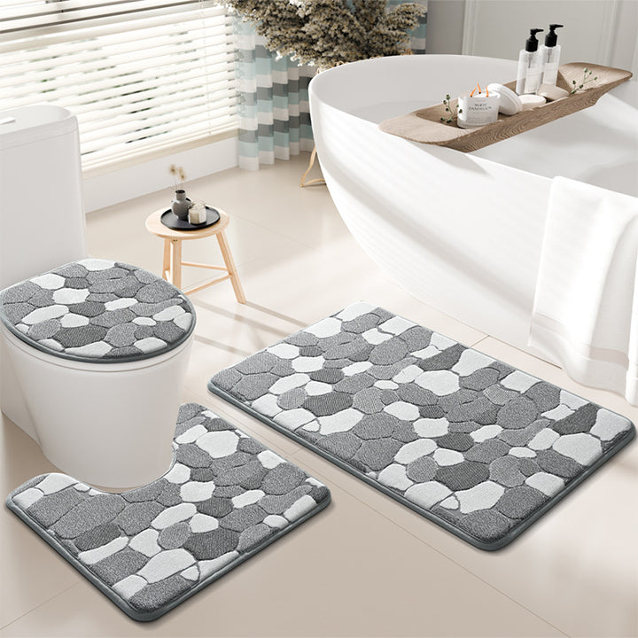 Steinmuster Badezimmer Teppich Set