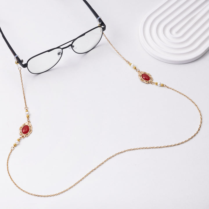 Elegante Perlen Brille Kette Karnz