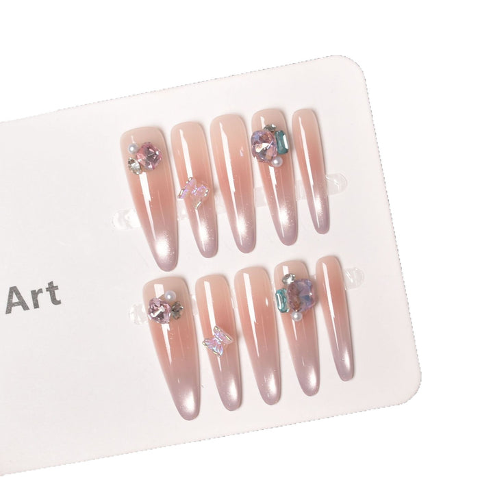 Premium Ombre Glitter Press-On Nail Set Karnz