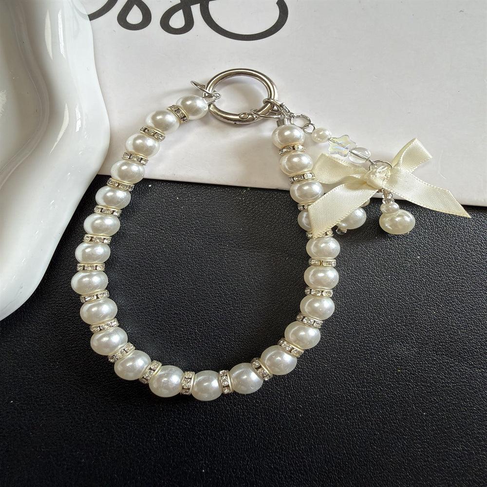 Elegante Perlen Charm Schlüsselanhänger Karnz