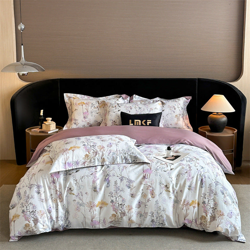 Elegantes Blumendruck Bettbezug Set