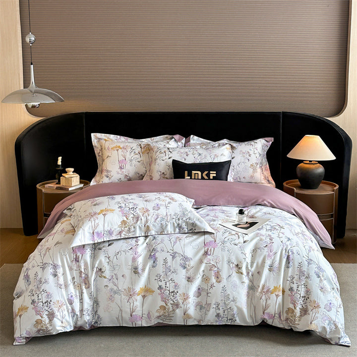 Elegantes Blumendruck Bettbezug Set