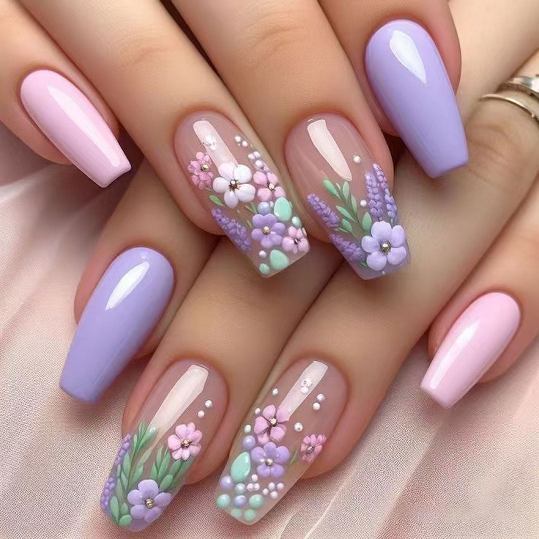 Künstlerisches Florales Nageldesign-Set