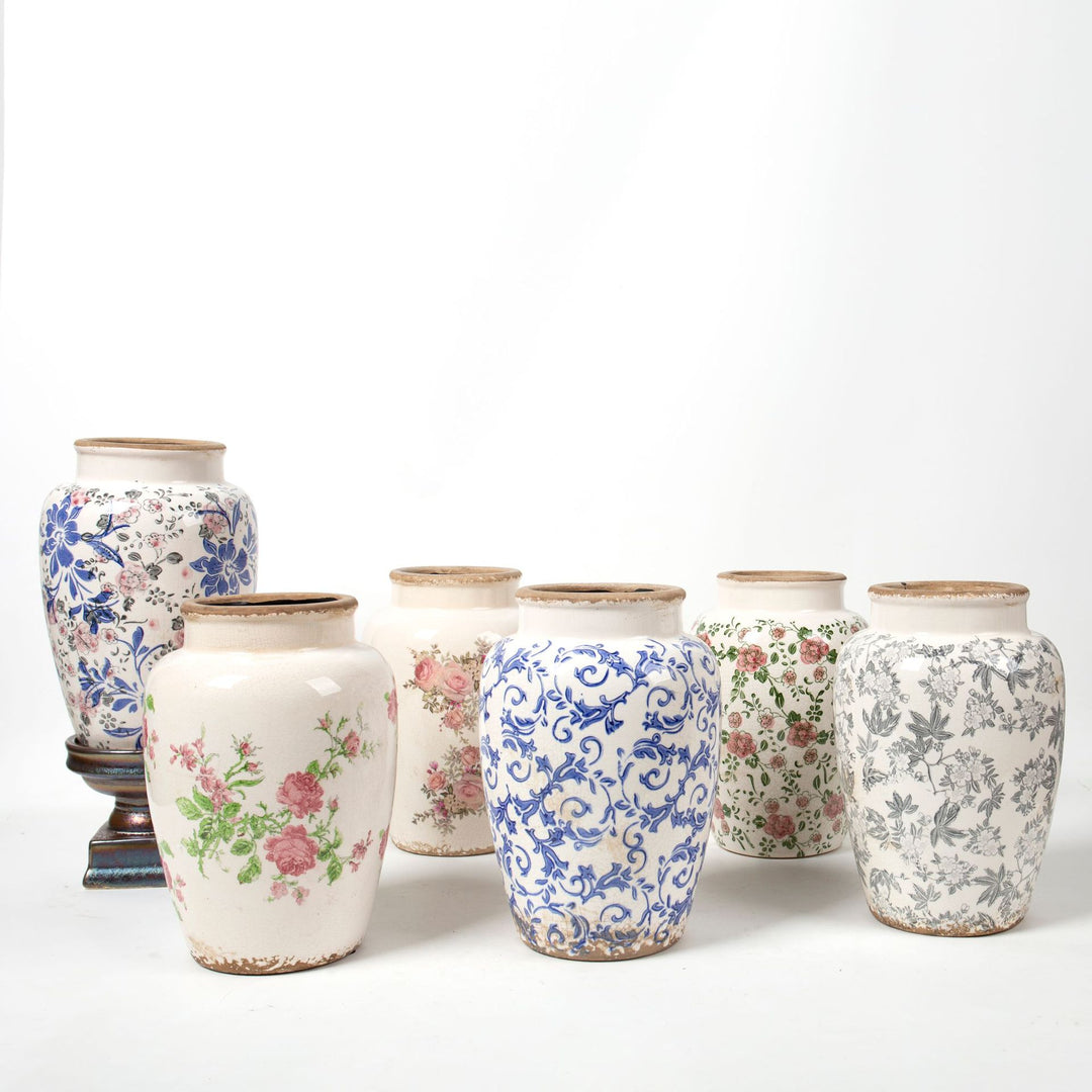 Florale Keramik Vase mit kunstvollem Design Karnz