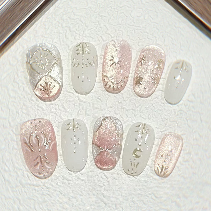 Premium Dekorative Press-On Nagelset