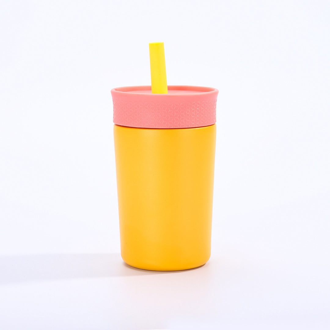 Damen isolierter Kaffeebecher mit integriertem Trinkhalm Karnz