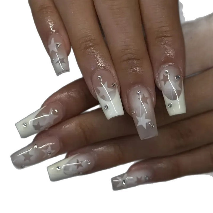 Dekorative florale Press-On Nagelset Karnz