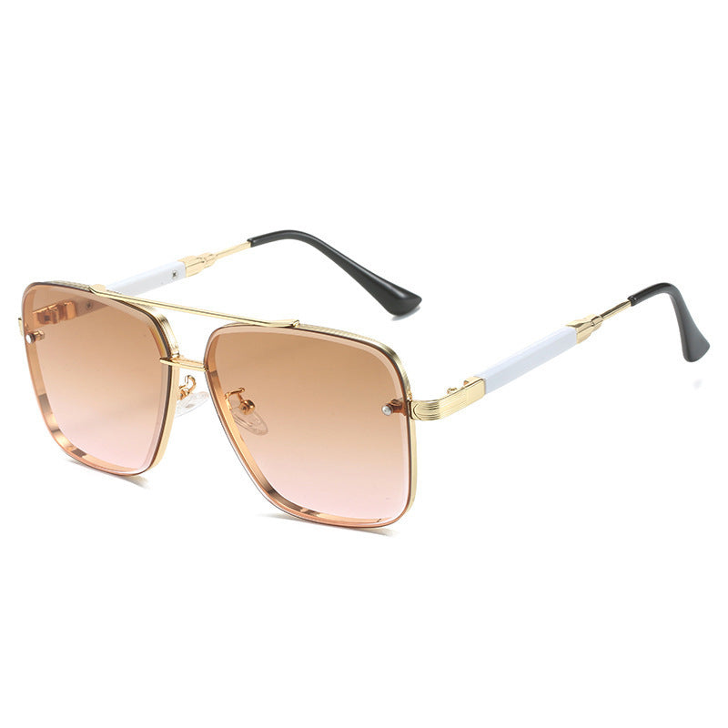 Damen Geometrische Oversize-Sonnenbrille mit filigranem Metallrahmen Karnz