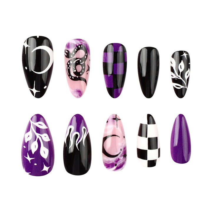 Künstlerische Schachbrett-Nagelkunst Karnz
