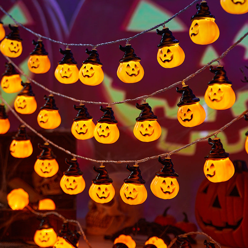 Dekorative Halloween Lichterkette mit Kürbis-Motiven Karnz