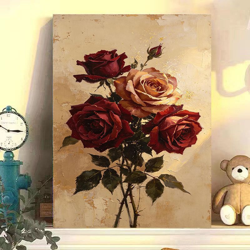 Vintage Floral Leinwandkunst Karnz